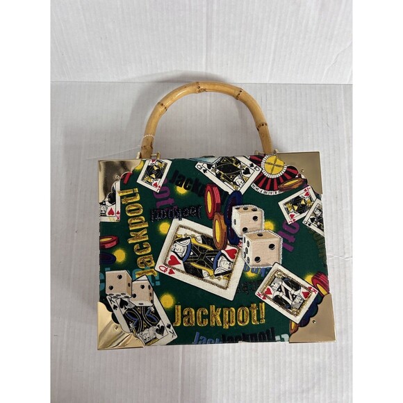 Cigar Box Jackpot Purse Cards Dice Gambling Las Vegas Purse top handle - Picture 2 of 16